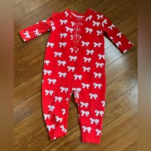 2T Hanna andersson holiday jumpsuit red with bows